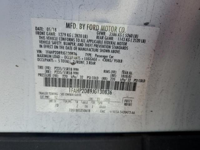 1FAHP2D89JG130836 Ford TAURUS SE