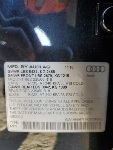 2019 AUDI Q5 PREMIUM - WA1ANAFY1K2029565