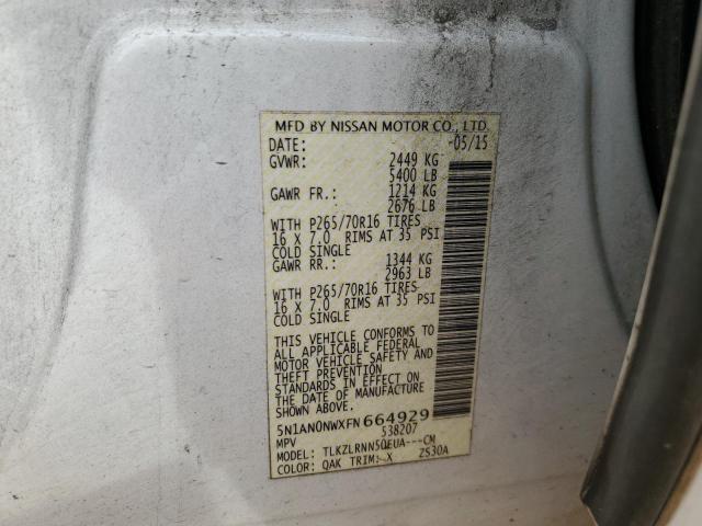 2015 NISSAN XTERRA X 5N1AN0NWXFN664929