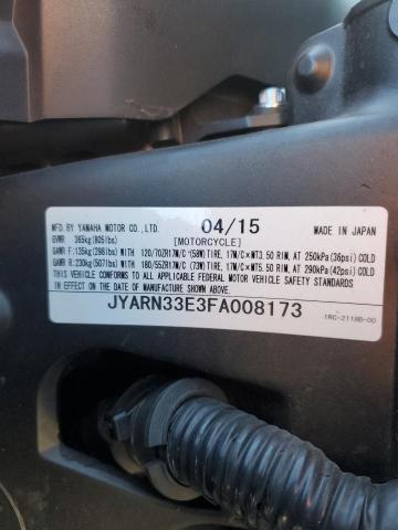 2015 YAMAHA FZ09 JYARN33E3FA008173