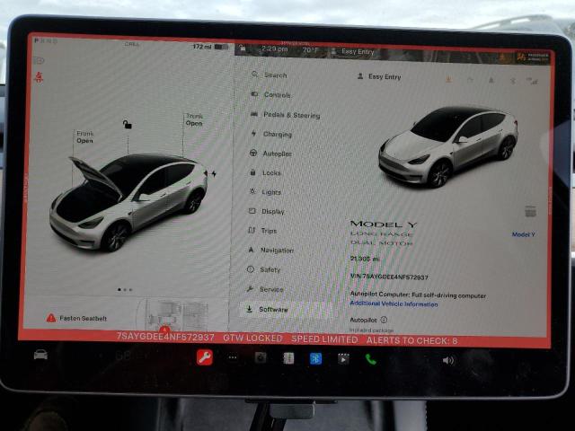 7SAYGDEE4NF572937 Tesla Model Y