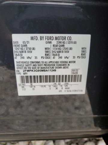 2FMPK3G95MBA11249 2021 FORD EDGE, photo no. 12