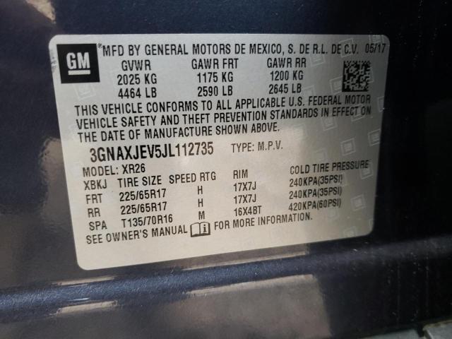 2018 CHEVROLET EQUINOX LT - 3GNAXJEV5JL112735