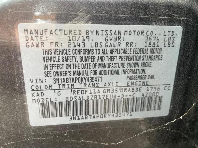3N1AB7AP0KY435471 2019 Nissan Sentra S