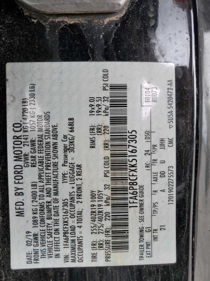 1FA6P8CFXK5167305 FORD ALL Models 2019