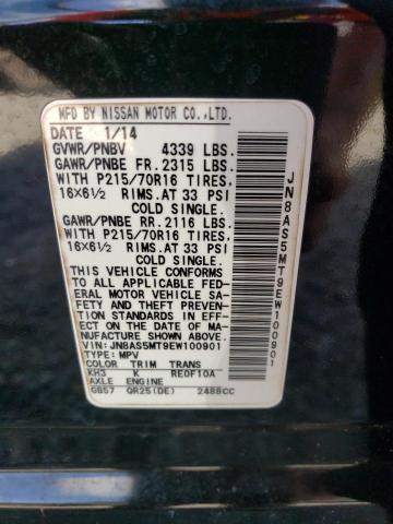 JN8AS5MT9EW100901 Nissan Rogue Select S