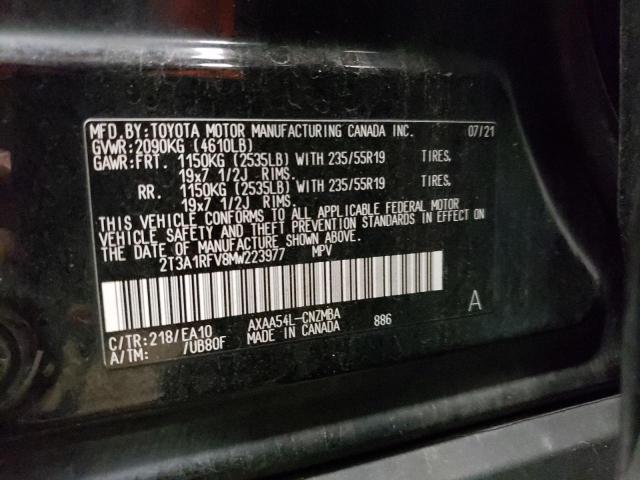 2T3A1RFV8MW223977 Toyota Rav4 Xle Premium