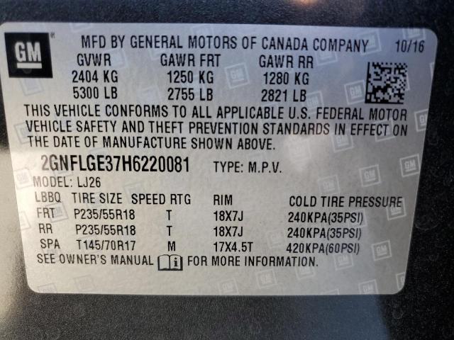 2GNFLGE37H6220081 | 2017 CHEVROLET EQUINOX PR