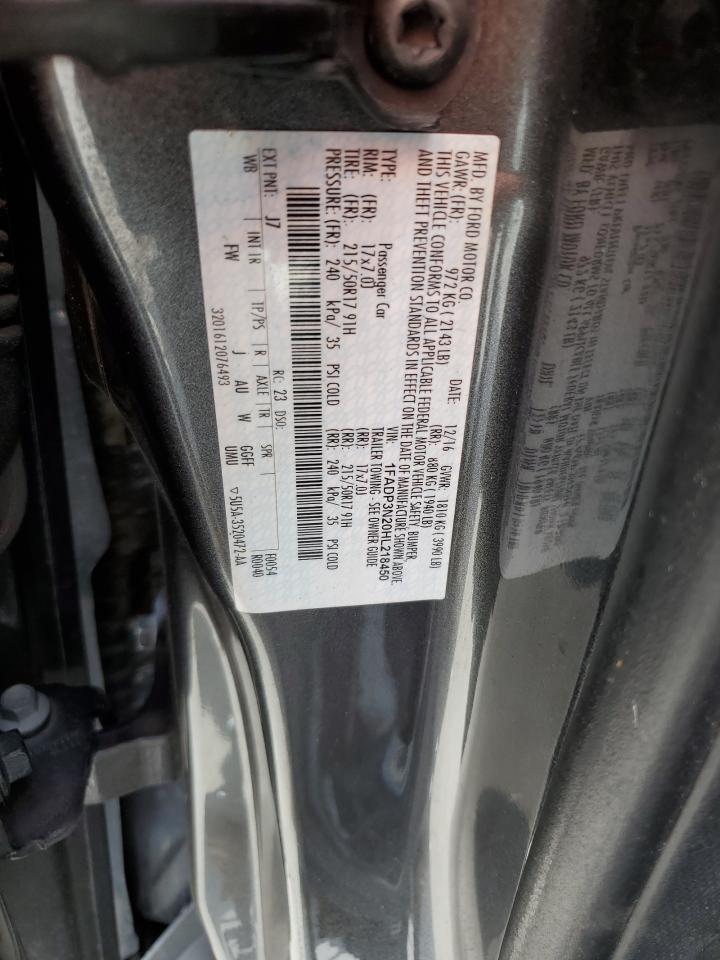 1FADP3N20HL218450 FORD FOCUS 2017