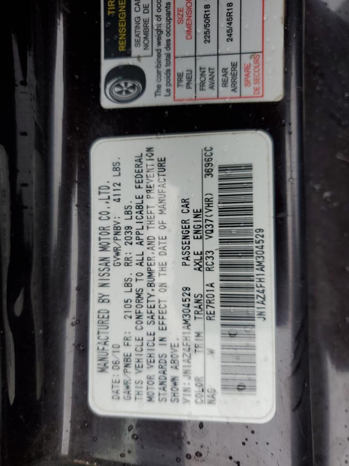 JN1AZ4FH1AM304529 2010 Nissan 370Z