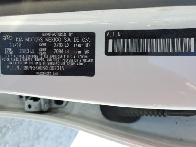3KPF34AD8KE062315 KIA Forte Gt Line