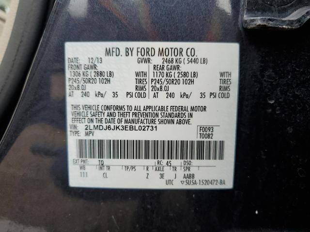 2LMDJ6JK3EBL02731 Lincoln MKX