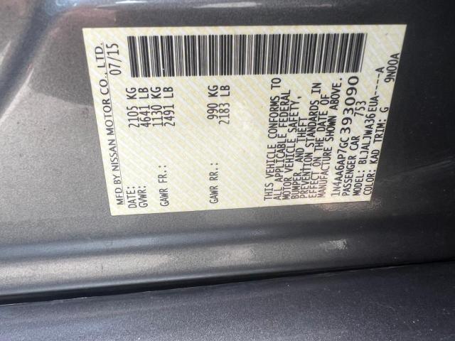 2016 Nissan Maxima 3.5S VIN: 1N4AA6AP7GC393090 Lot: 71017093
