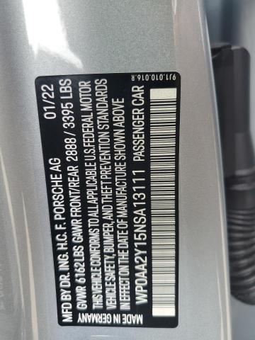 2022 PORSCHE TAYCAN WP0AA2Y15NSA13111