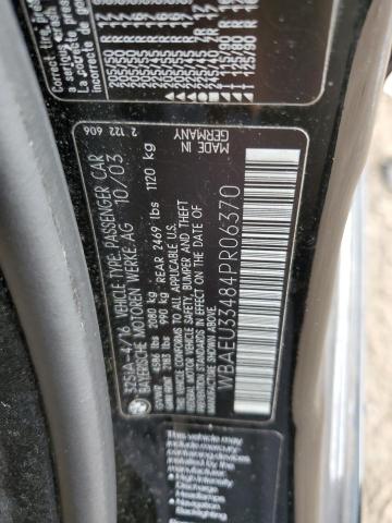 2004 BMW 325 Xi VIN: WBAEU33484PR06370 Lot: 72551633