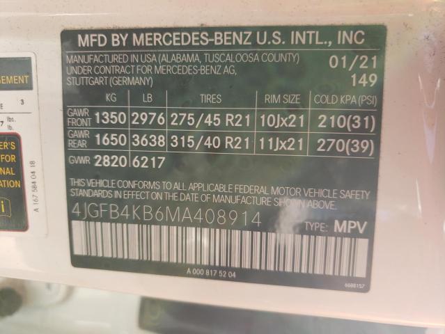 4JGFB4KB6MA408914 2021 MERCEDES-BENZ GLE-CLASS - Image 14