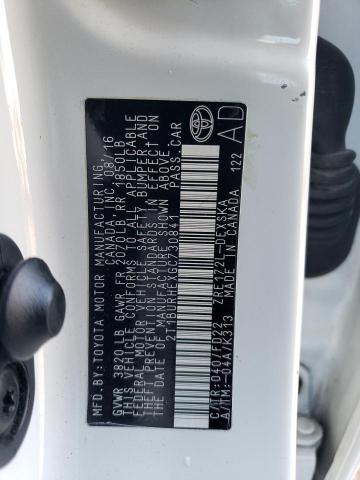 2T1BURHEXGC730841 Toyota COROLLA L