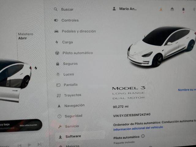 2022 TESLA MODEL 3 - 5YJ3E1EB8NF242140