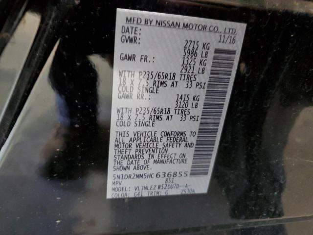 5N1DR2MM5HC636855 Nissan Pathfinder S
