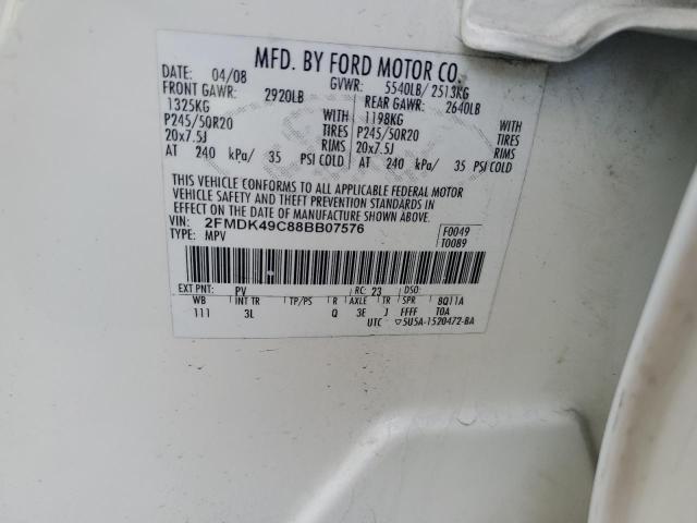 2FMDK49C88BB07576 | 2008 Ford edge limited