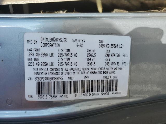 2C8GP24R03R366225 2003 Chrysler Town & Country