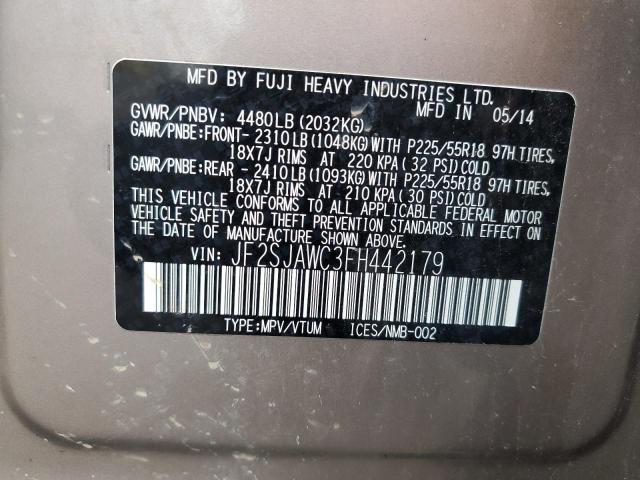 JF2SJAWC3FH442179 Subaru Forester 2.5i Touring
