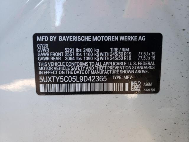 5UXTY5C05L9D42365 2020 BMW X3, photo no. 13