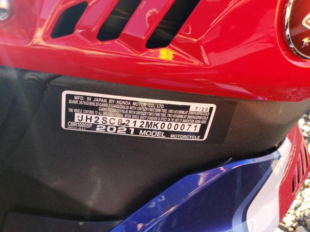 2021 HONDA CBR1000 SP - JH2SC8212MK000071
