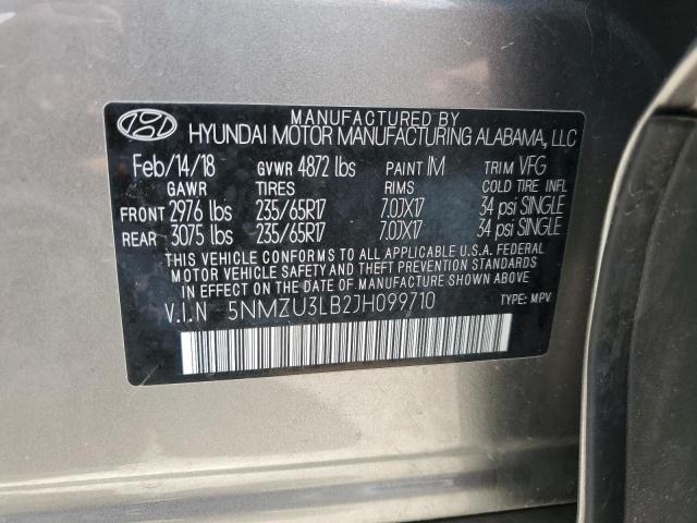 5NMZU3LB2JH099710 | 2018 HYUNDAI SANTA FE S