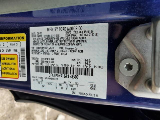 3FA6P0K91GR158509 Ford Fusion Titanium
