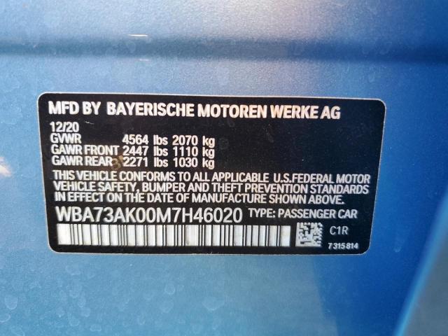 VIN WBA73AK00M7H46020 2021 BMW 2 Series, 228XI no.12