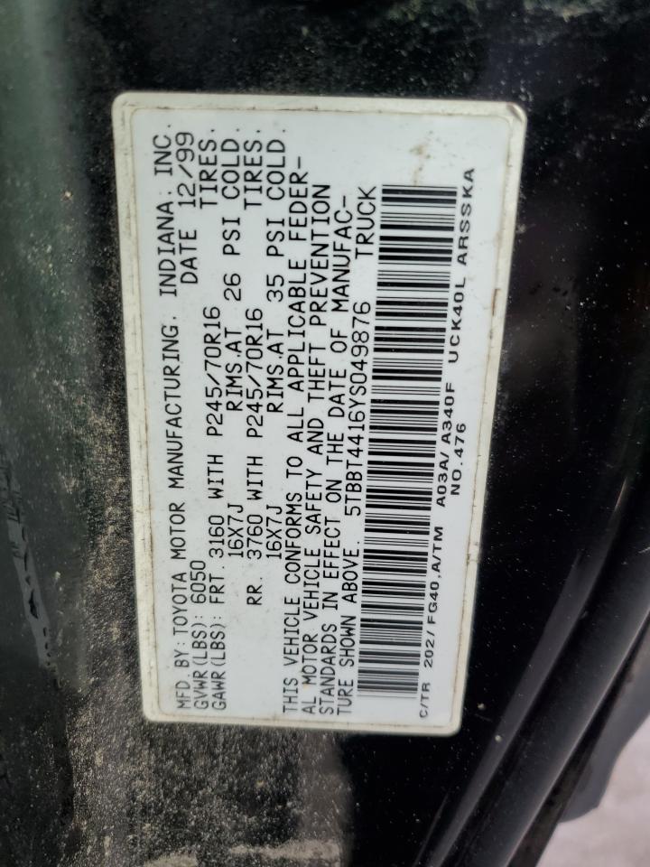 5TBBT4416YS049876 2000 Toyota Tundra Access Cab