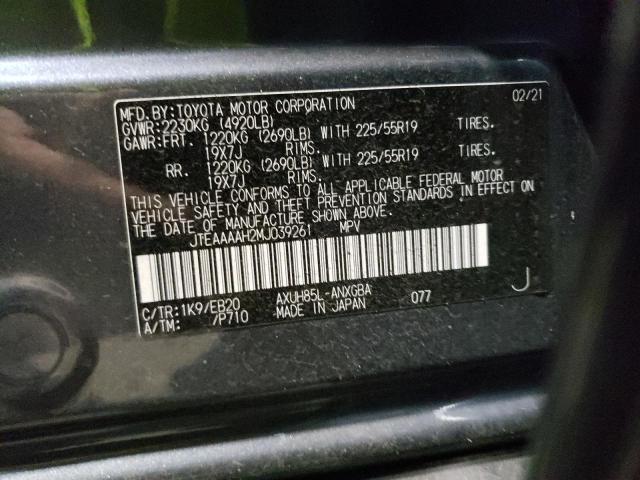 JTEAAAAH2MJ039261 | 2021 TOYOTA VENZA LE