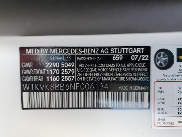 2022 MERCEDES-BENZ SL 63 AMG - W1KVK8BB6NF006134