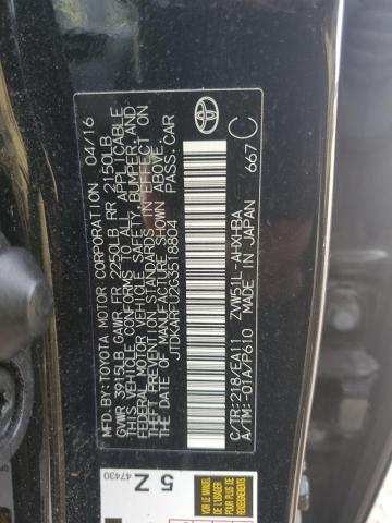  TOYOTA PRIUS 2016 Чорний