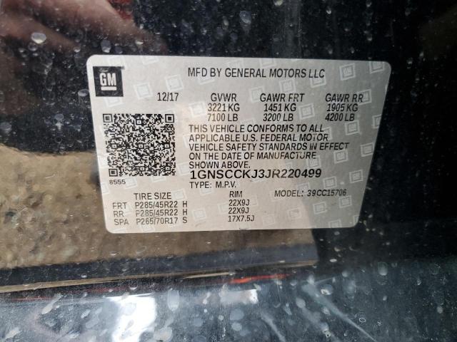 2018 CHEVROLET TAHOE 1GNSCCKJ3JR220499