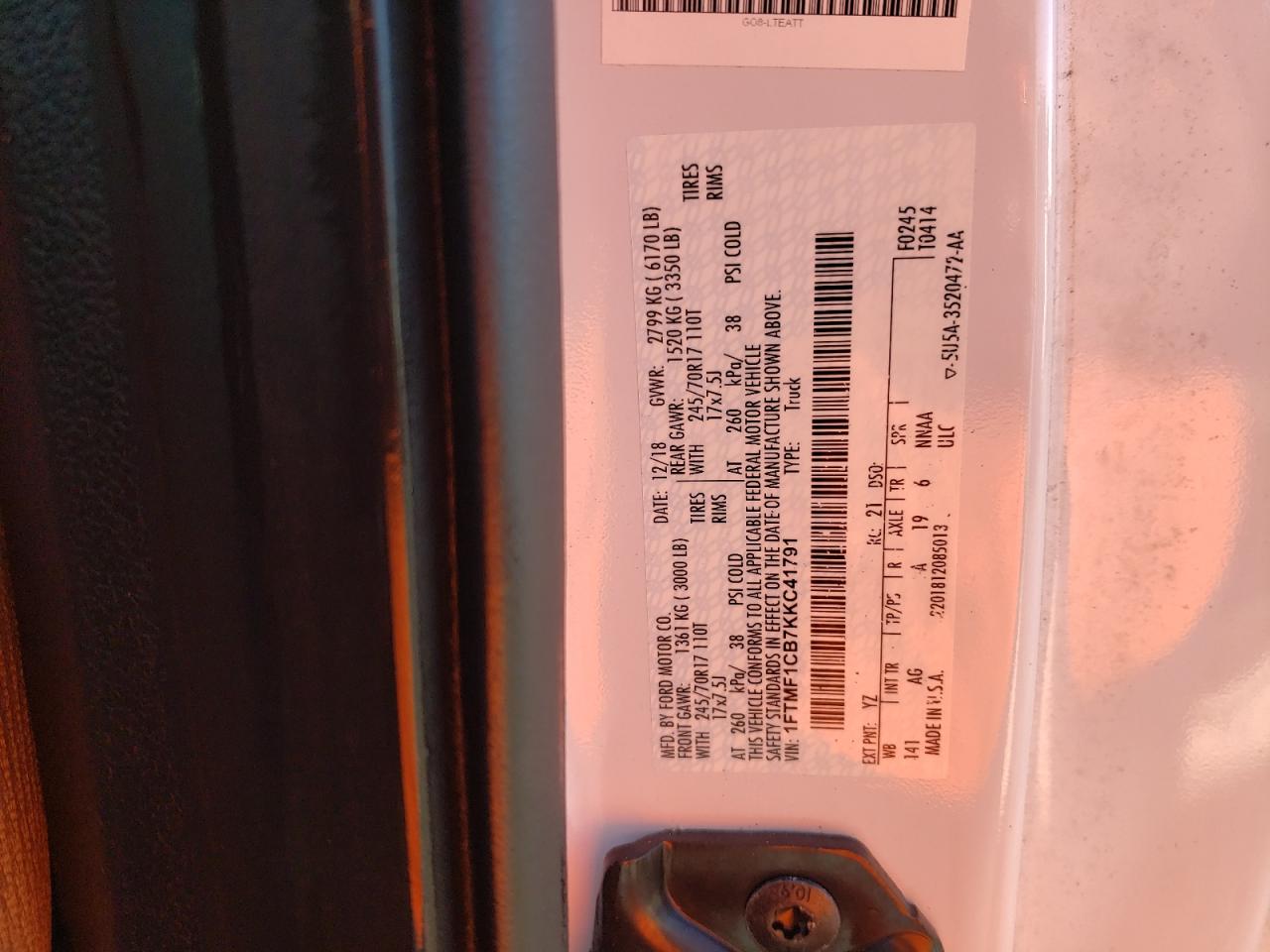 1FTMF1CB7KKC41791 FORD All Models 2019