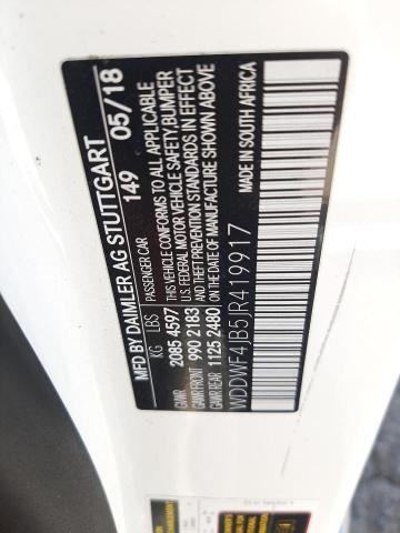 WDDWF4JB5JR419917 Mercedes-Benz C 300