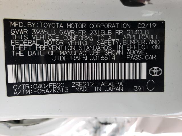  TOYOTA COROLLA 2020 Білий