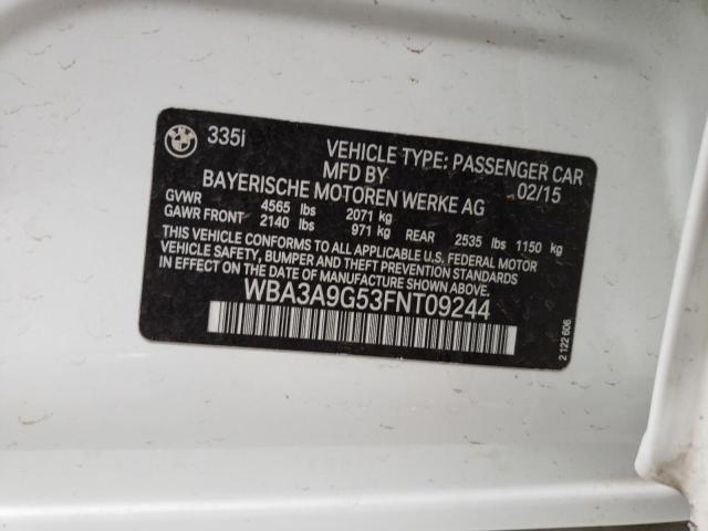 WBA3A9G53FNT09244 BMW 335 I