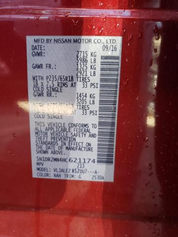 5N1DR2MN4HC621174 Nissan Pathfinder S