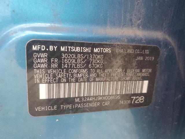 2019 Mitsubishi Mirage Se 1.2L(VIN: ML32A4HJ9KH008695