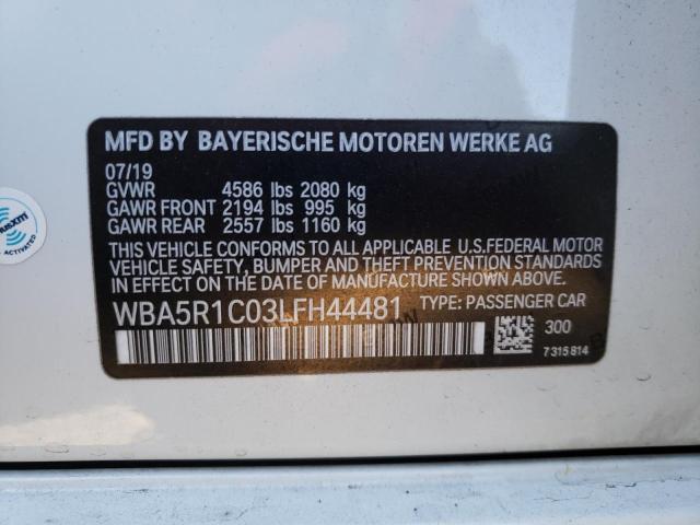 WBA5R1C03LFH44481 | 2020 BMW 330I