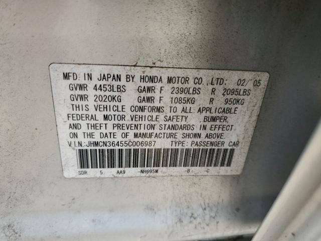 JHMCN36455C006987 | 2005 Honda accord hybrid