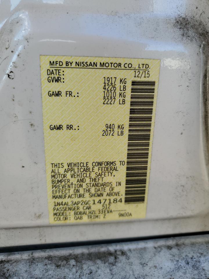 1N4AL3AP2GC147184 NISSAN ALTIMA 2016