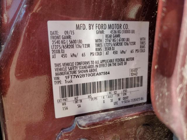 1FT7W2BT0GEA97584 Ford F250 Super Duty