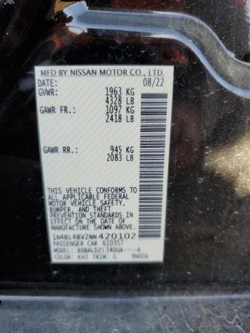 1N4BL4BV2NN420102 | 2022 NISSAN ALTIMA S