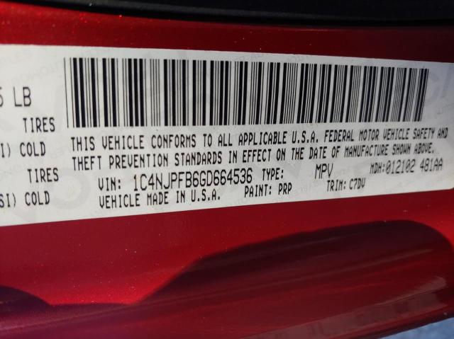 1C4NJPFB6GD664536 Jeep Patriot Latitude