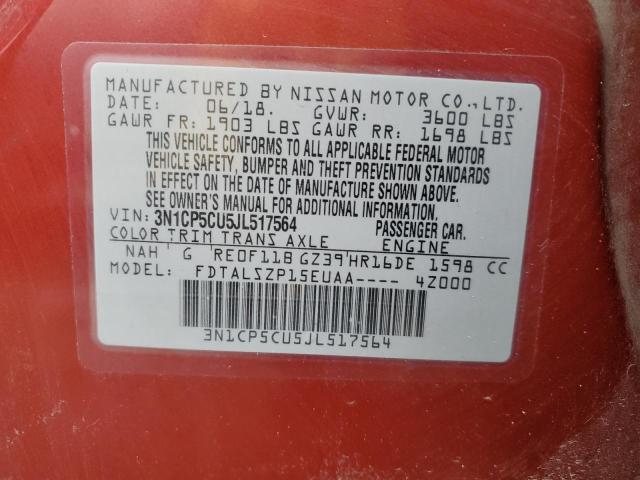 3N1CP5CU5JL517564 Nissan KICKS S