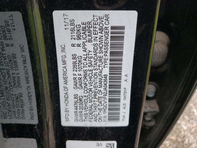 1HGCV1F92JA043648 Honda Accord Touring